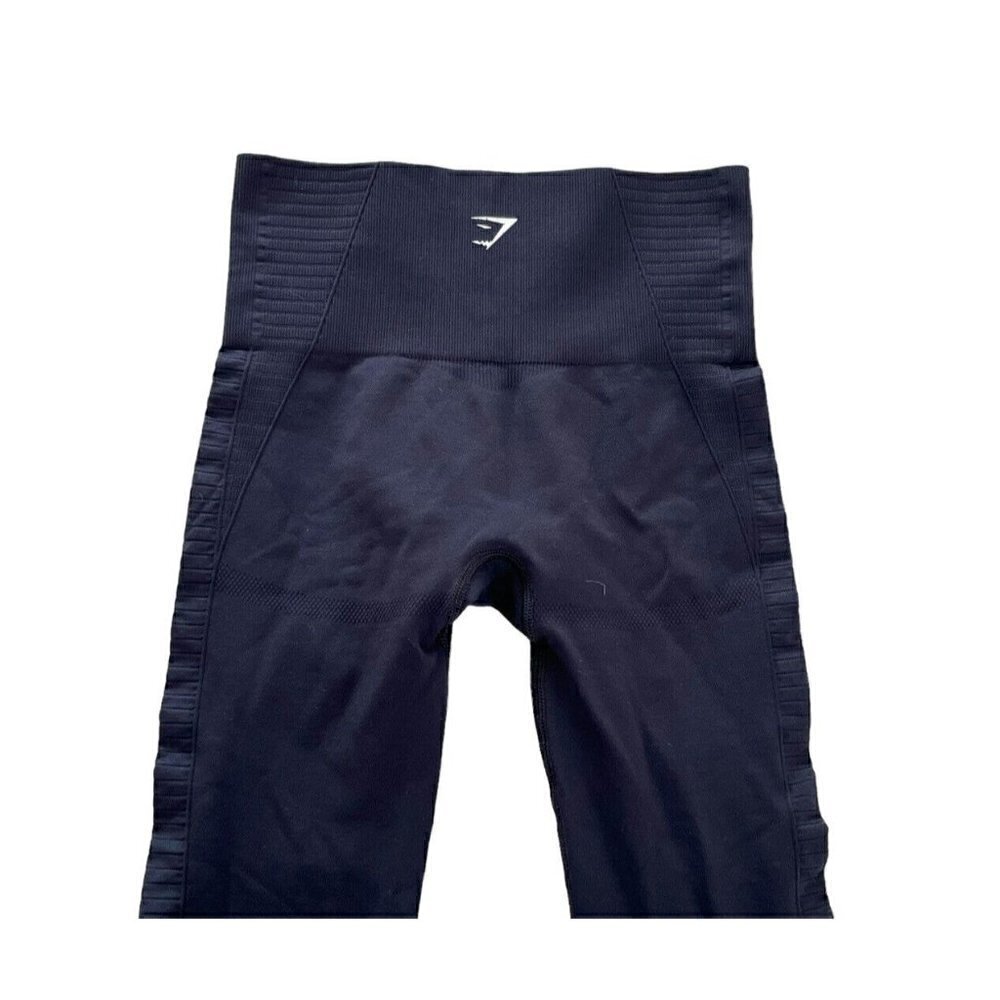 Gymshark Seamless Perforated Leggings Women’s XS Black Mid Rise Stretch Compress - Picture 5 of 8